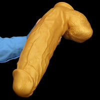 18.11in Gold Silicone Soft Huge Thick Long Dildo For Anus Vagina Sex Toy