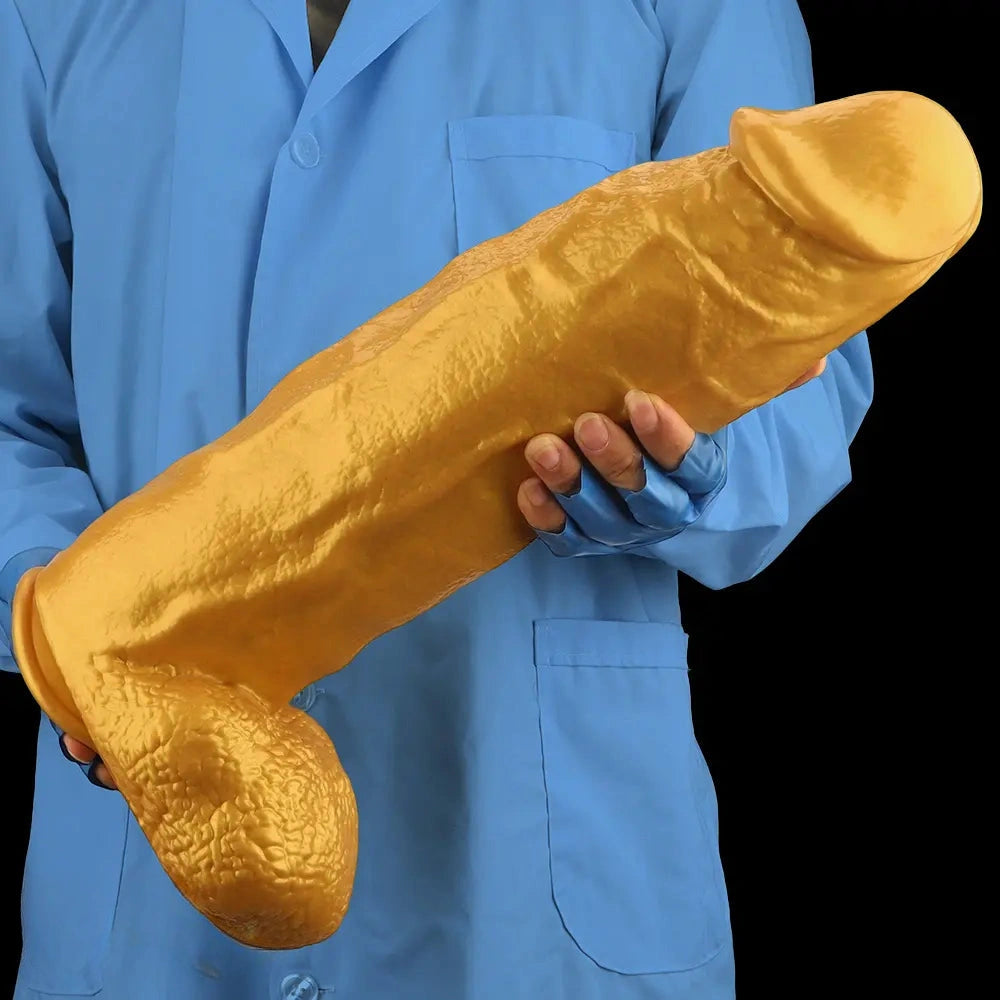 18.11in Gold Silicone Soft Huge Thick Long Dildo For Anus Vagina Sex Toy