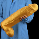 18.11in Gold Silicone Soft Huge Thick Long Dildo For Anus Vagina Sex Toy