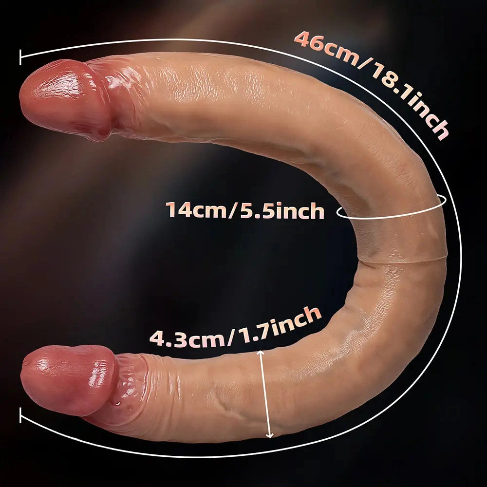 18.1in Dual Sided Silicone Dildo Anal G-spot Stimulator Adult Product