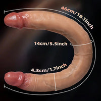 18.1in Dual Sided Silicone Dildo Anal G-spot Stimulator Adult Product