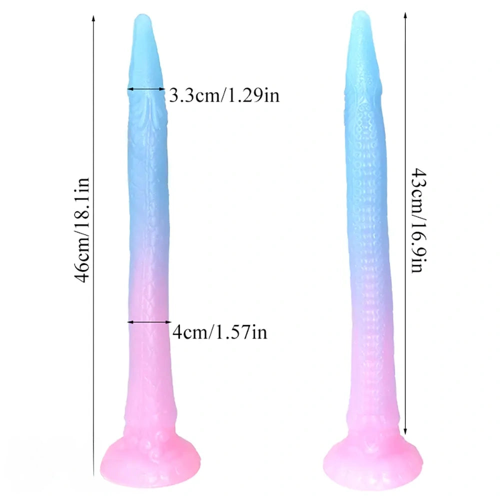 18.1in Luminous Soft Dragon Big Animal Tentacle Dildo For Female Sex