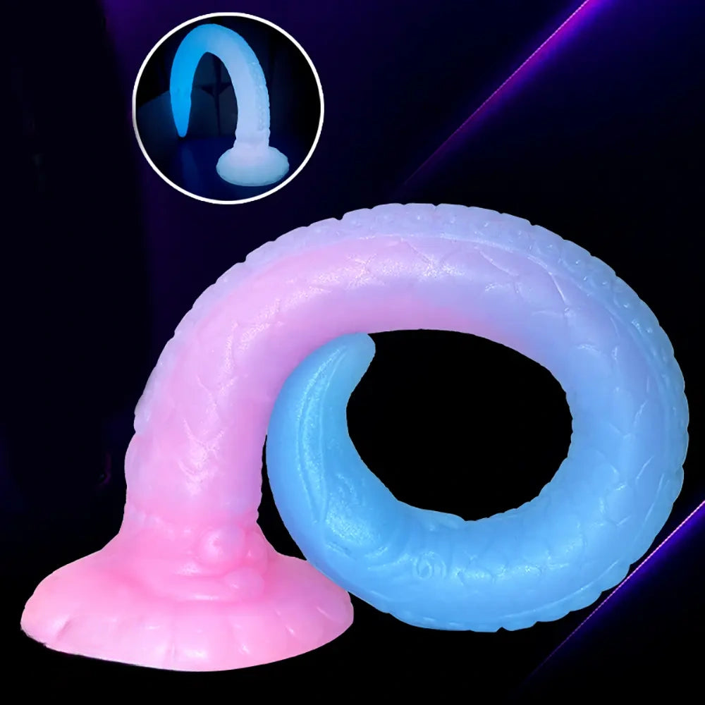 18.1in Luminous Soft Dragon Big Animal Tentacle Dildo For Female Sex