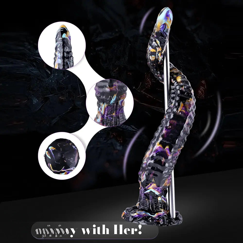 18.22in Fantasy Dragon Odd Silicone Big Long Monster Dildo For Deep Touch