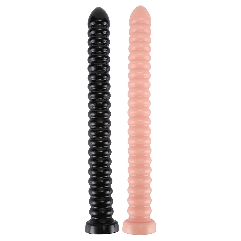 18.31in Extra Long PVC Huge Dildo Spiral Beads Anal Butt Plug