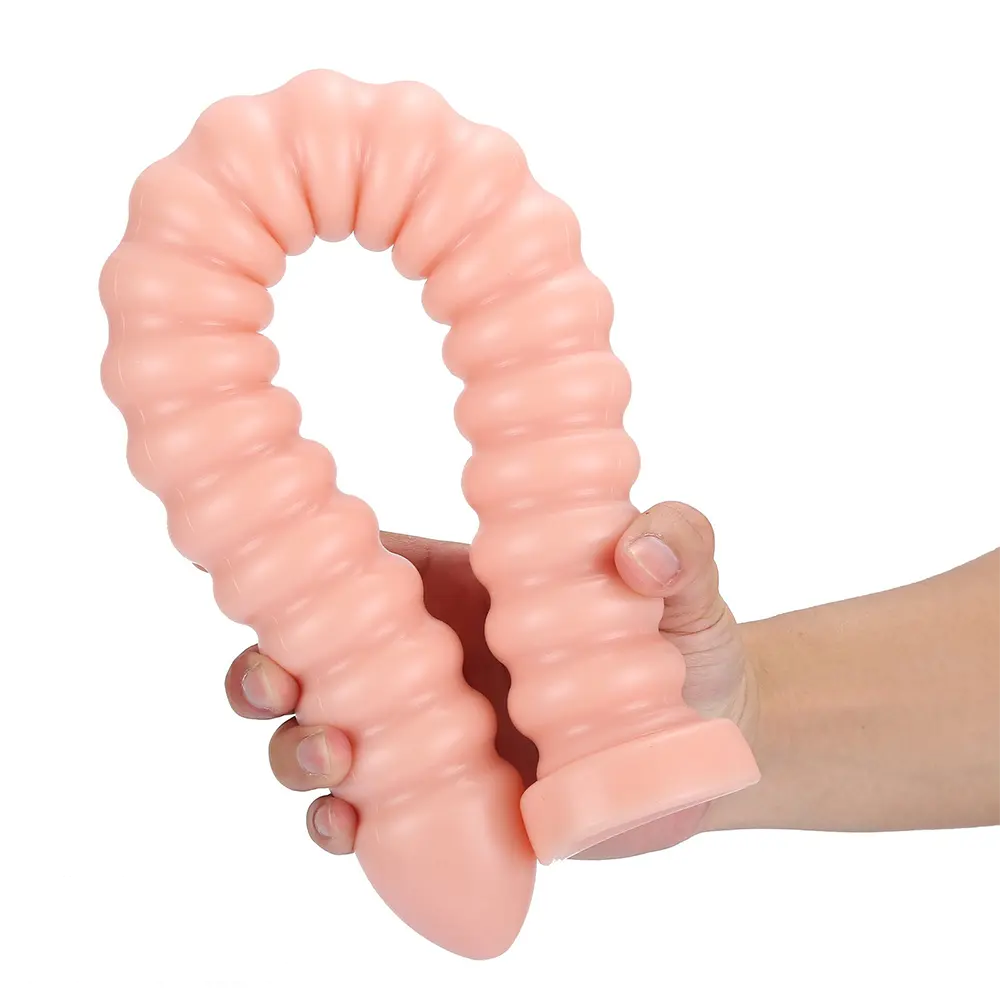 18.31in Extra Long PVC Huge Dildo Spiral Beads Anal Butt Plug