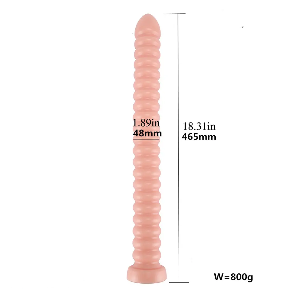 18.31in Extra Long PVC Huge Dildo Spiral Beads Anal Butt Plug