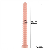 18.31in Extra Long PVC Huge Dildo Spiral Beads Anal Butt Plug