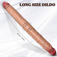 18.3in Dual Sided Dildo Soft Big Silicone Cock For Women And Couples