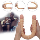 18.5in Double Heads Real Lifelike Skin Long Dildo Sex Toy