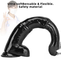 18.5in Extra Big Long Black Dildo Real BDSM Animal Horse Penis Sex Toy