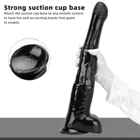 18.5in Extra Big Long Black Dildo Real BDSM Animal Horse Penis Sex Toy