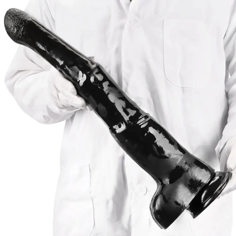 18.5in Extra Big Long Black Dildo Real BDSM Animal Horse Penis Sex Toy