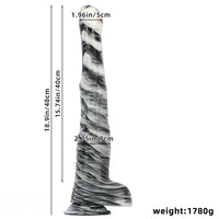 18.9in Mixed Color Big Alternative Animal Super Long Horse Penis Dildo