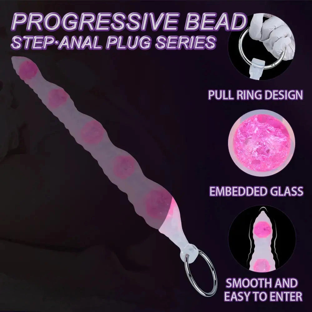18.9in Silicone Huge Long Anal Beads Dildo Prostate Massage Sex Toy