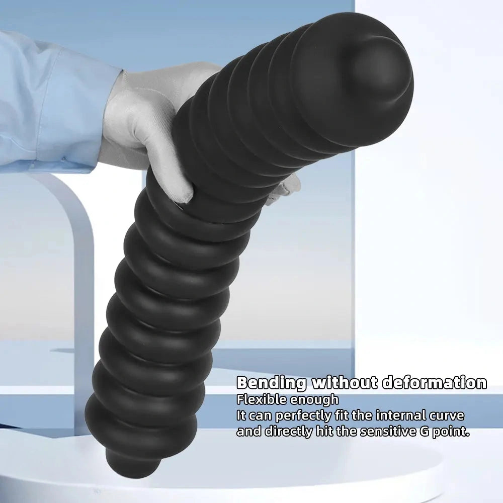 19.68in Silicone Long Large Double Head Threaded Fat Anal Plug Dildo