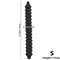19.68in Silicone Long Large Double Head Threaded Fat Anal Plug Dildo