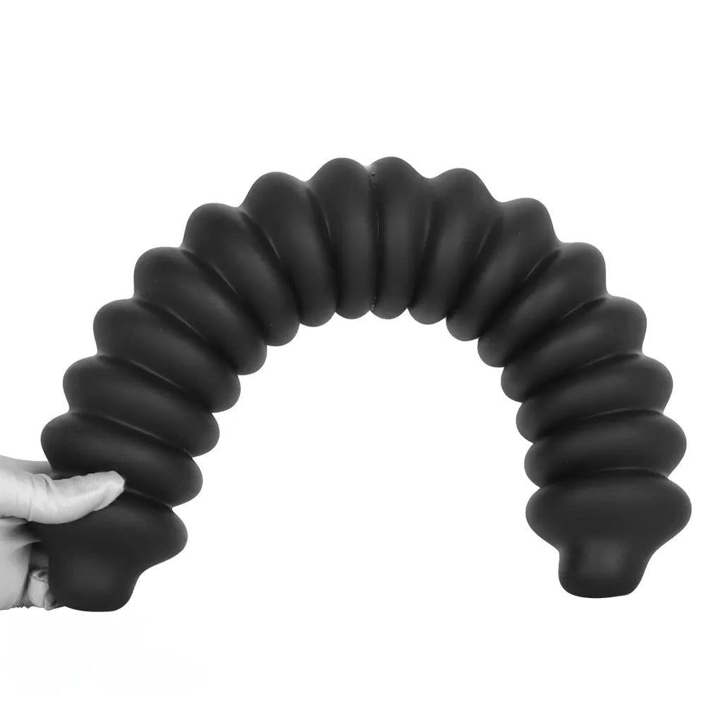 19.68in Silicone Long Large Double Head Threaded Fat Anal Plug Dildo