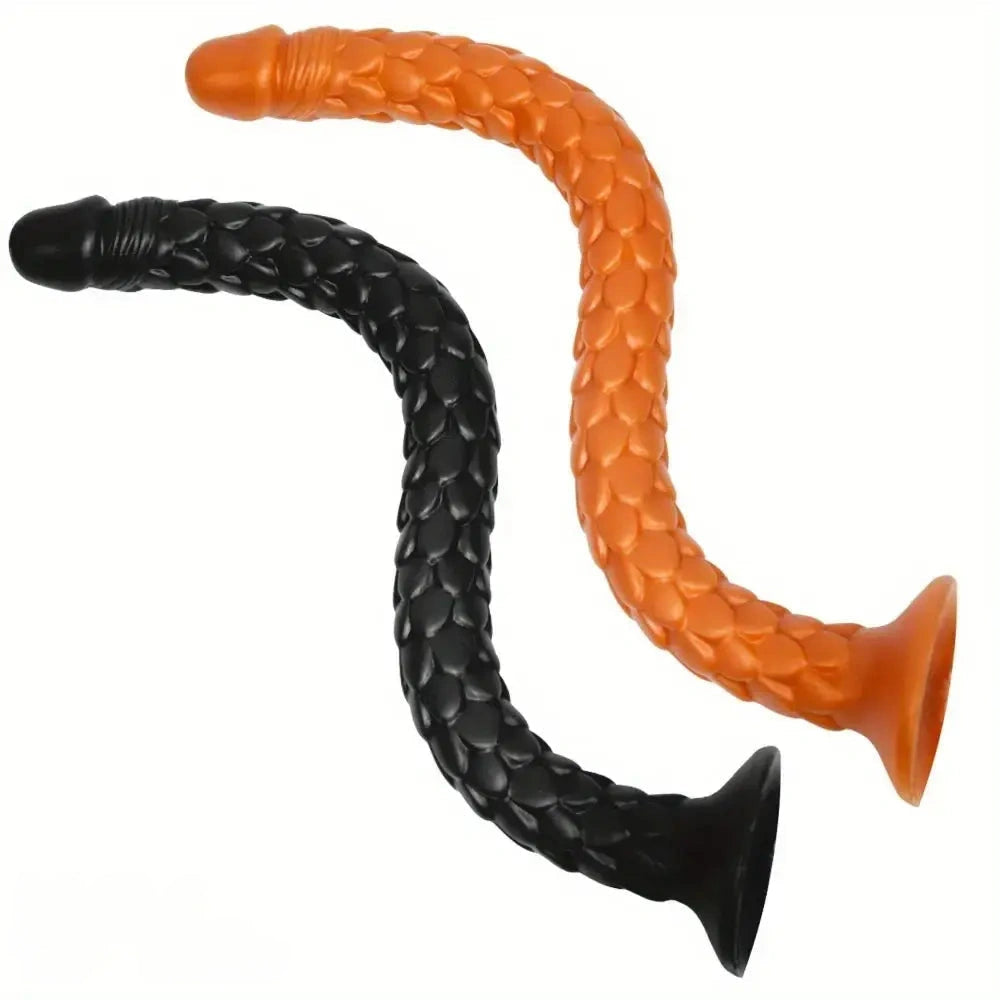 19.69in Dragon Scale Silicone Anal Durable Flexible Dildo For Deep Prostate