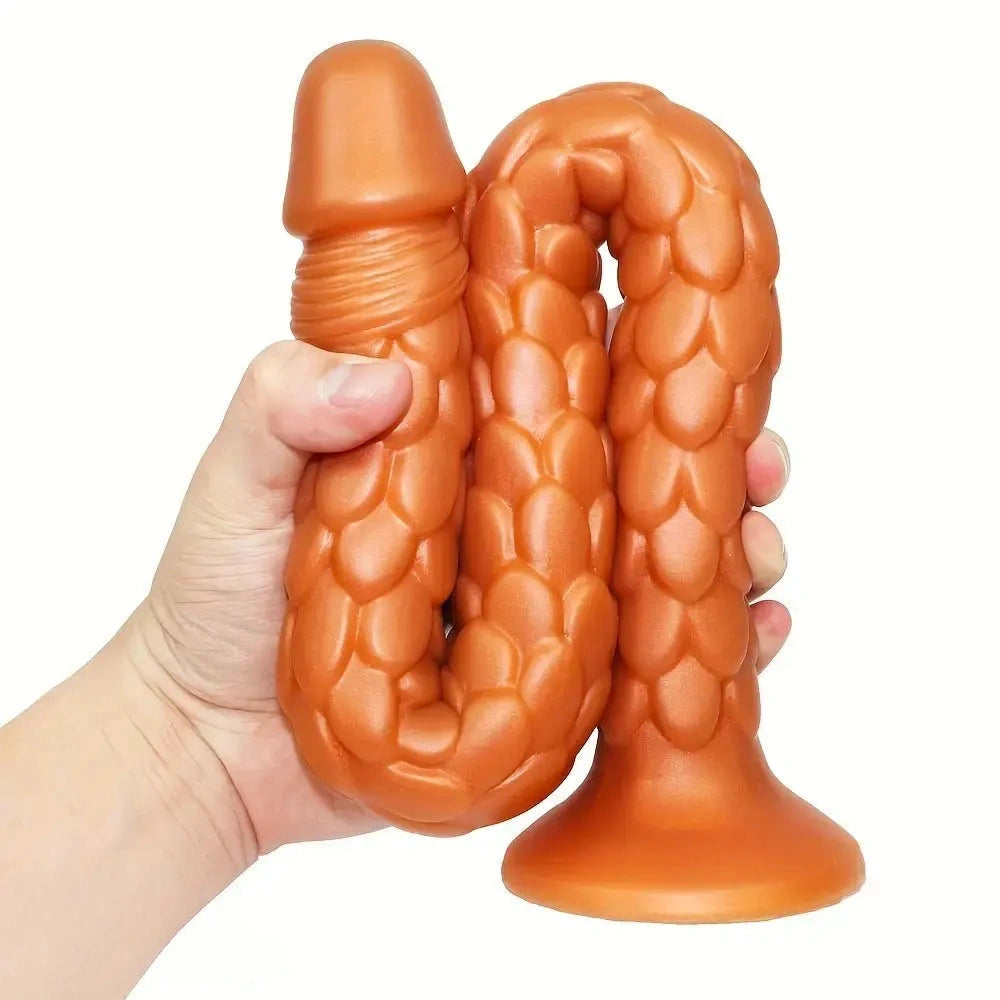 19.69in Dragon Scale Silicone Anal Durable Flexible Dildo For Deep Prostate