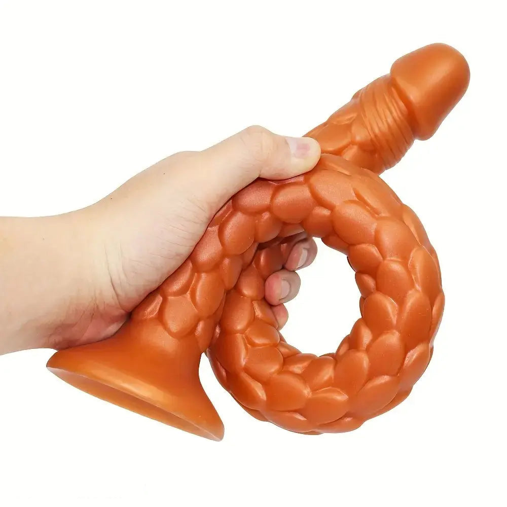 19.69in Dragon Scale Silicone Anal Durable Flexible Dildo For Deep Prostate