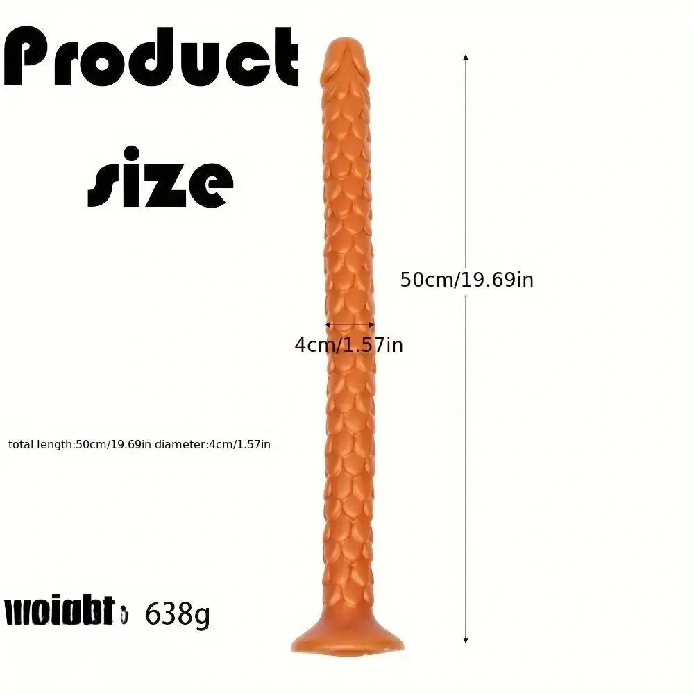 19.69in Dragon Scale Silicone Anal Durable Flexible Dildo For Deep Prostate