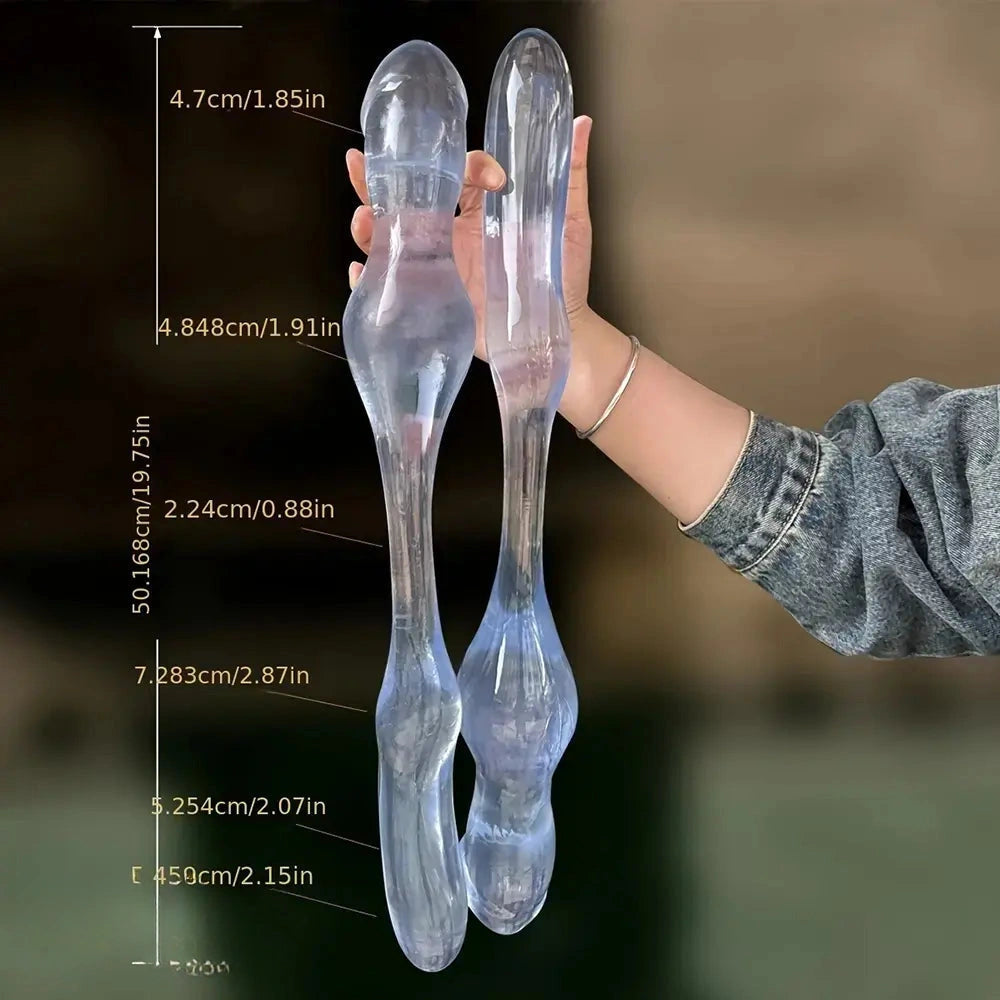 19.75in Double-Headed Adult Toy Soft & Flexible Extra Long Anal Plug Dildo