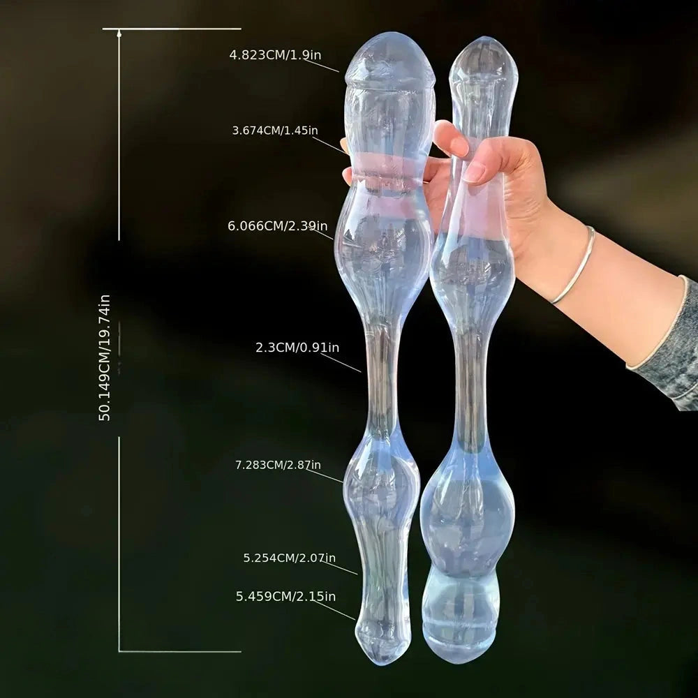 19.75in Double-Headed Adult Toy Soft & Flexible Extra Long Anal Plug Dildo