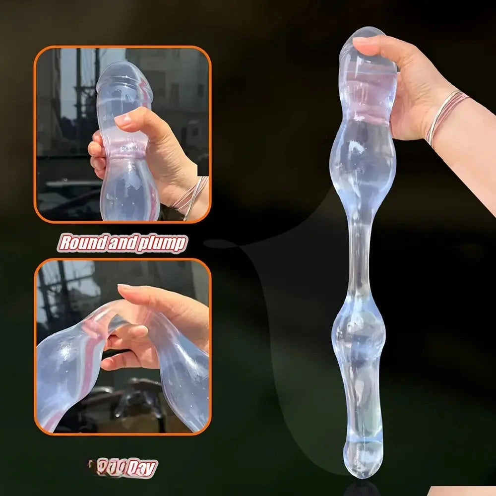 19.75in Double-Headed Adult Toy Soft & Flexible Extra Long Anal Plug Dildo