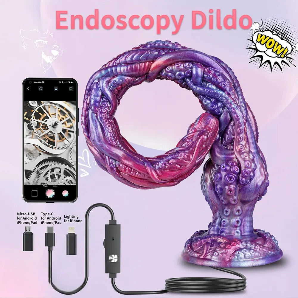 19.88in Huge Long Monster 1080P HD Video Photo Camera Endoscopy Dildo