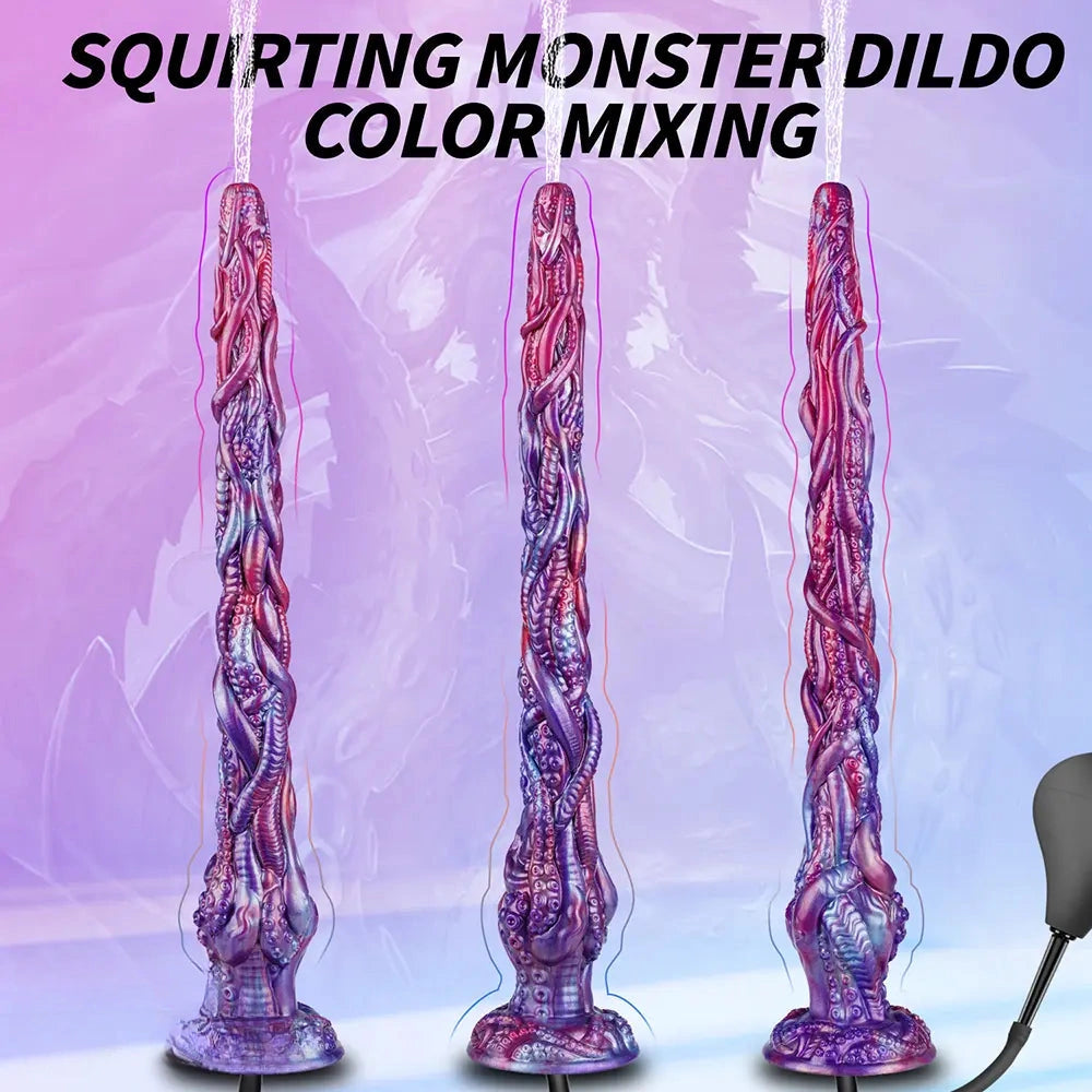 19.88in Huge Long Squirting Tentacle Monster Silicone Fantasy Dildo