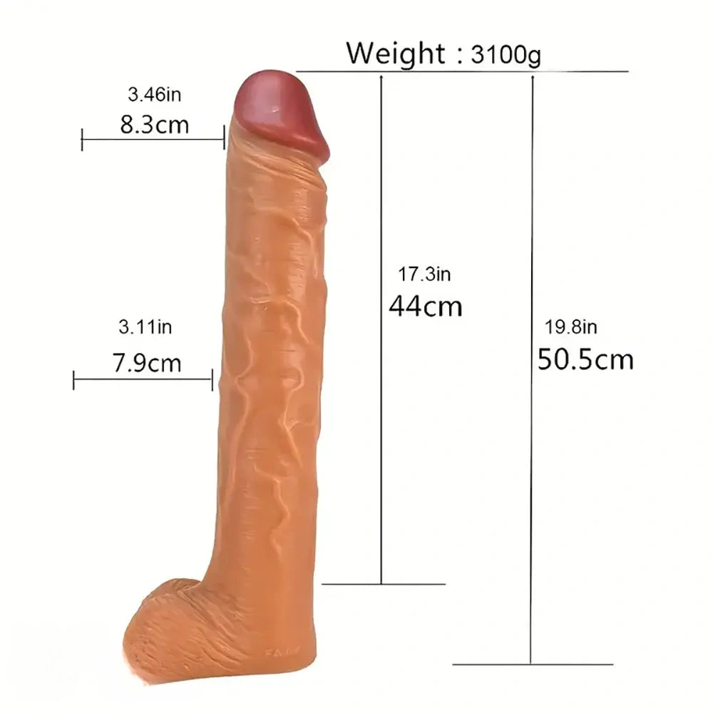 19.8in Super Big Long Real Dong Powerful Skin Feeling Dildo Sex Toy