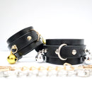 BDSM PU Leather Bondage SM Handcuffs with Bells