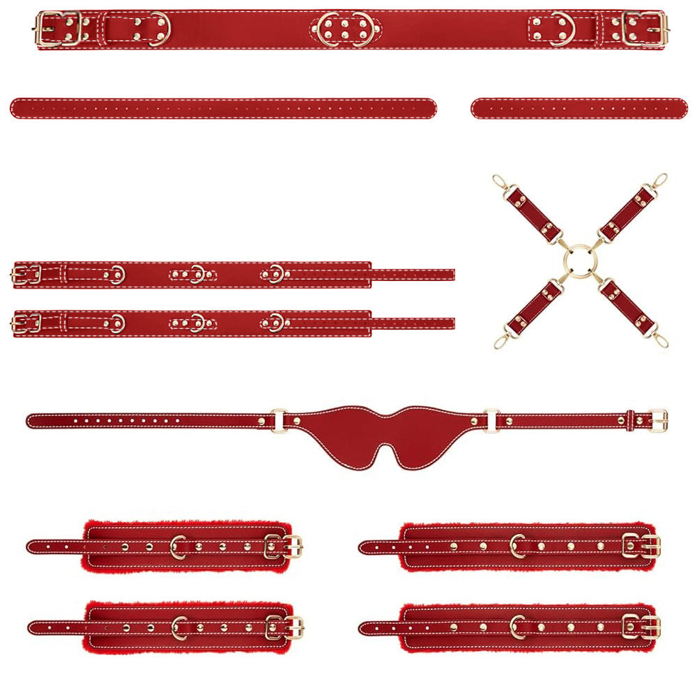 6PCS Sex Bondage BDSM Kit with Adjustable Cuffs Blindfold SM Games For Couple