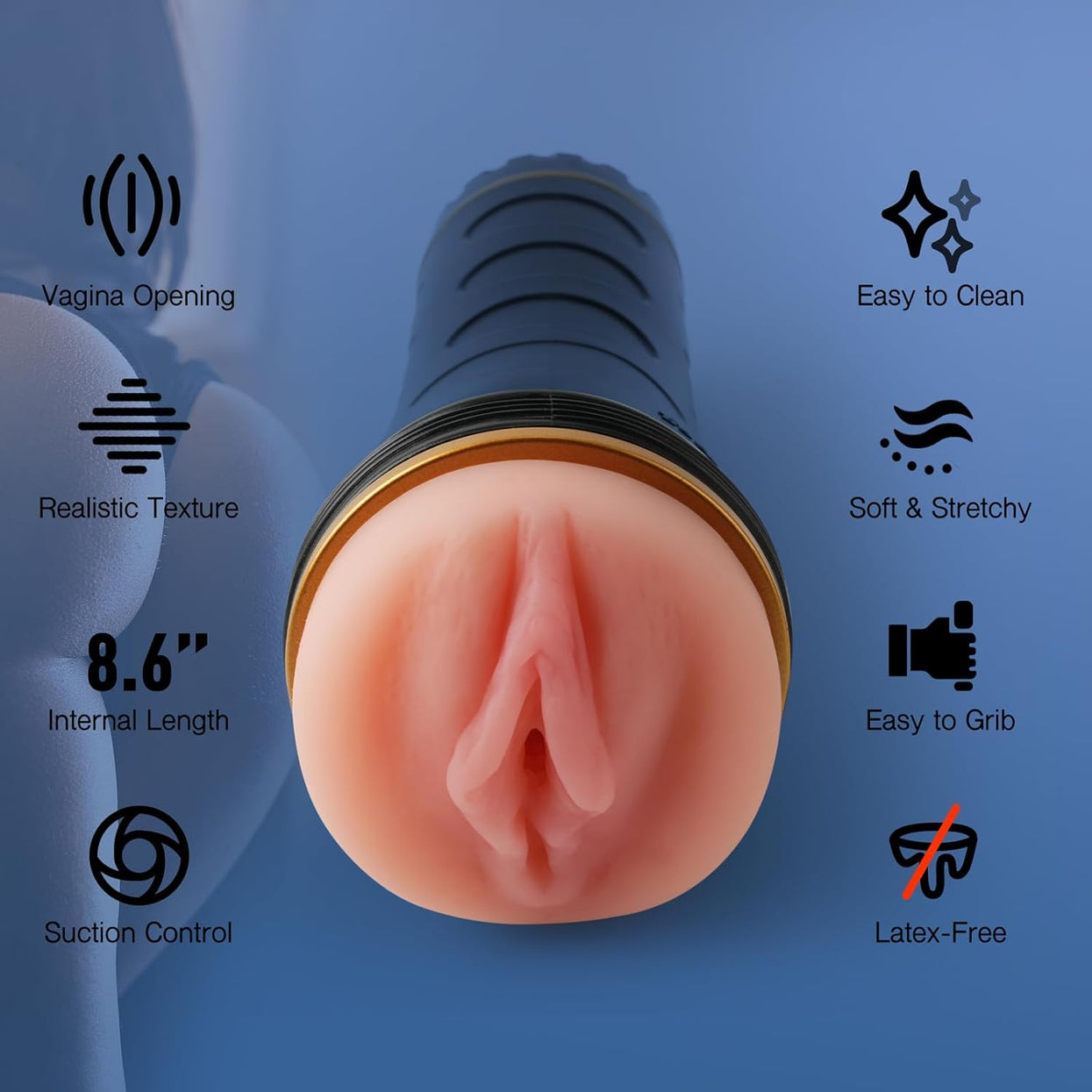 Realistic Textured Vagina Pocket Pussy Male Masturbators Cup