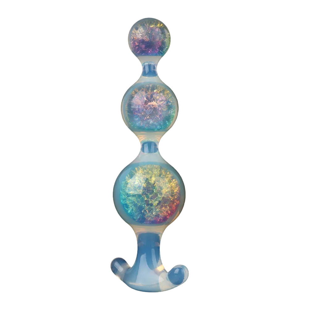 Aurora Spherical Graduated 3-Bead Anal Plug with Flanged Anchor Base