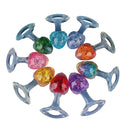 Aurora Faceted Diamond Crystal Silicone Anal Plug with Oval Pull-Loop Base