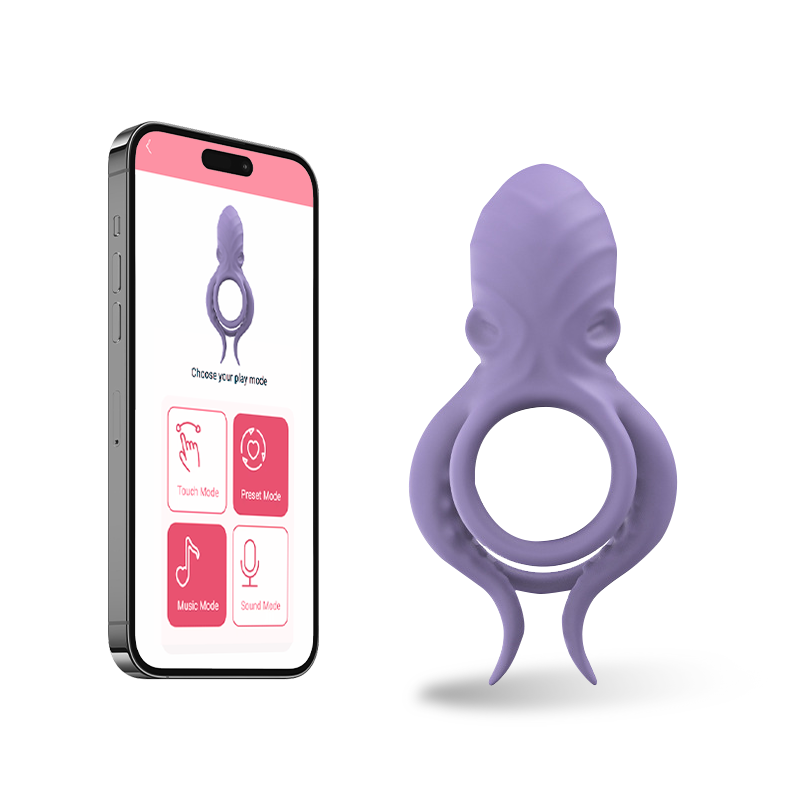 Octopus Lock Delayed Ejaculation Penis Ring Wireless APP