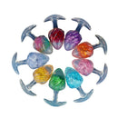 Aurora Ice Cream Spiral Textured Crystal Anal Plug with T-Bar Base