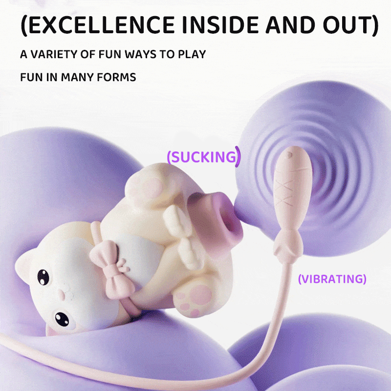 Pippa Miao Cute Cat-Shaped Suction & G-Spot Vibrator Desk Toy Design