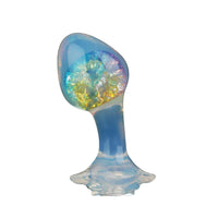 Aurora Ergonomic Curved-Neck Crystal Silicone Anal Plug with Petal Base - Lurevibe