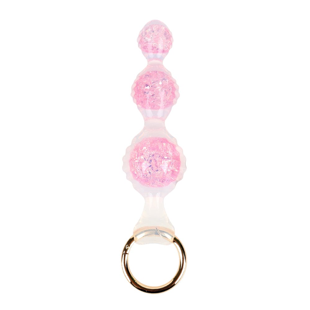 Aurora Ripple Textured Graduated Anal Bead Plug with Metal Pull Ring - Lurevibe