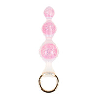 Aurora Ripple Textured Graduated Anal Bead Plug with Metal Pull Ring - Lurevibe