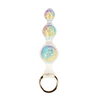 Aurora Ripple Textured Graduated Anal Bead Plug with Metal Pull Ring - Lurevibe