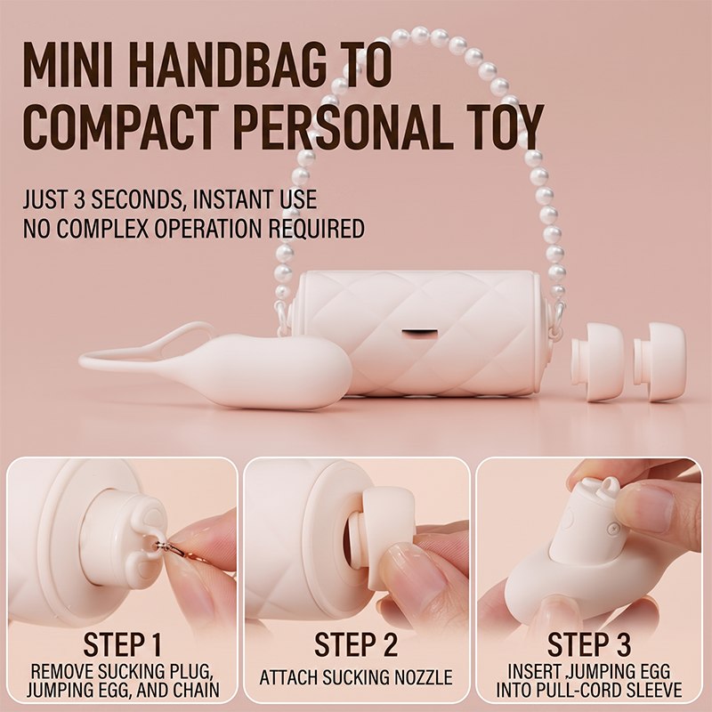 Luxury Handbag Concealment Clitoral Suction & Vibrating Love Egg Combo
