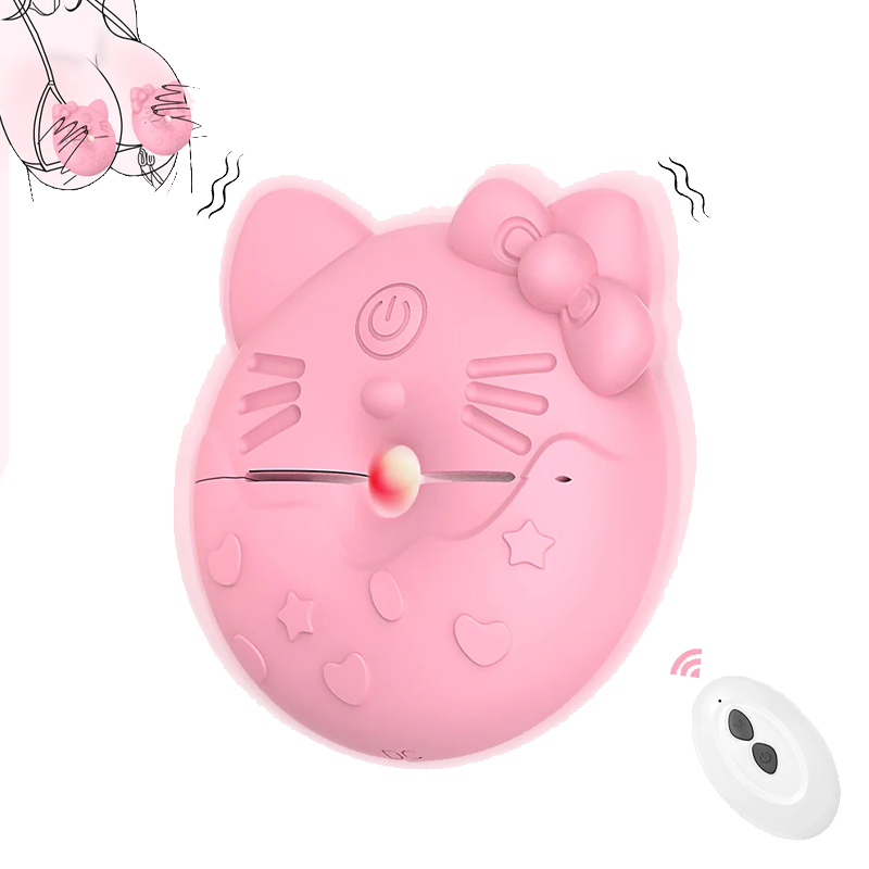Kitty Cat Nipple Clamp Vibrators Breast Massager with Remote Control