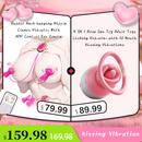 4 IN 1 Rose Sex Toy Adult Toys Licking Vibrater with 10 Mouth Kissing Vibrations