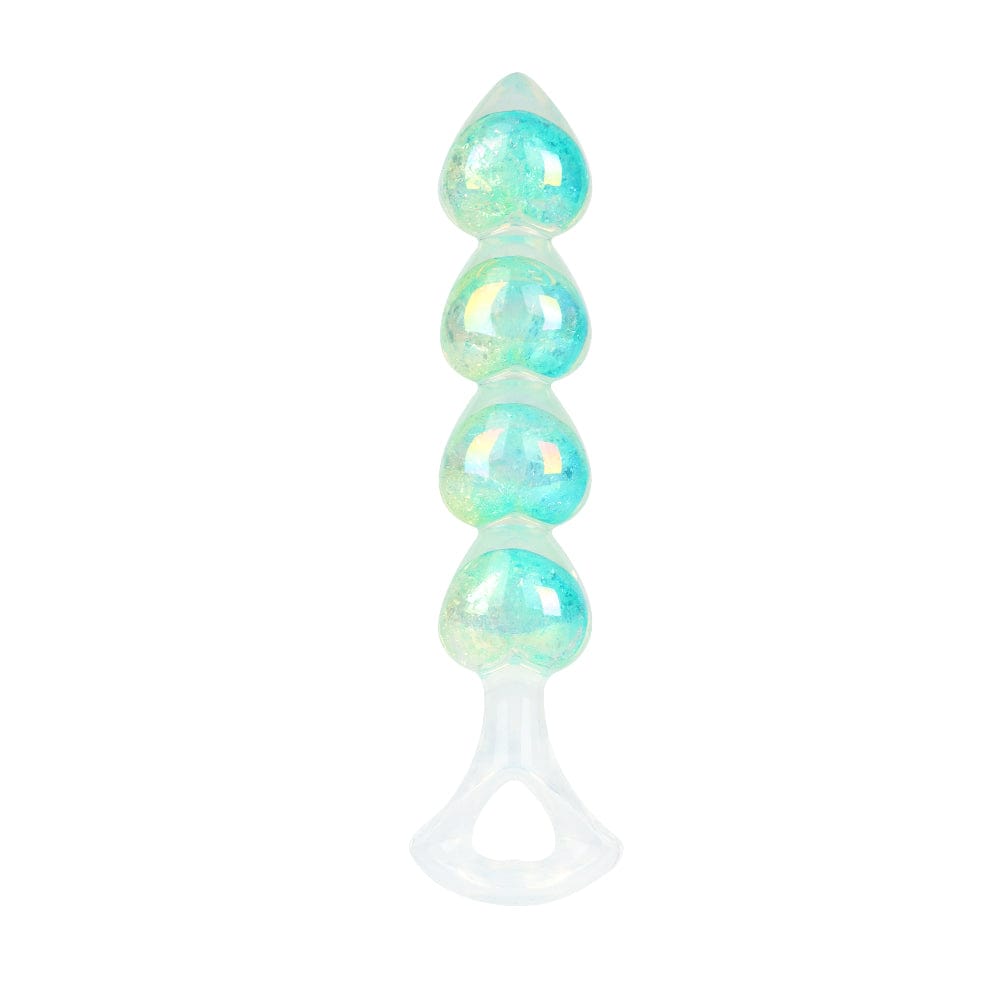 Iridescent Aurora Heart-Shaped Anal Bead Plug - Lurevibe