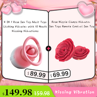4 IN 1 Rose Sex Toy Adult Toys Licking Vibrater with 10 Mouth Kissing Vibrations