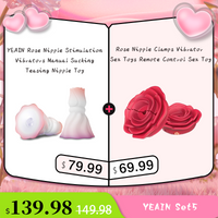 YEAIN Rose Nipple Stimulation Vibrators Manual Sucking Teasing Nipple Toy (A Pair)